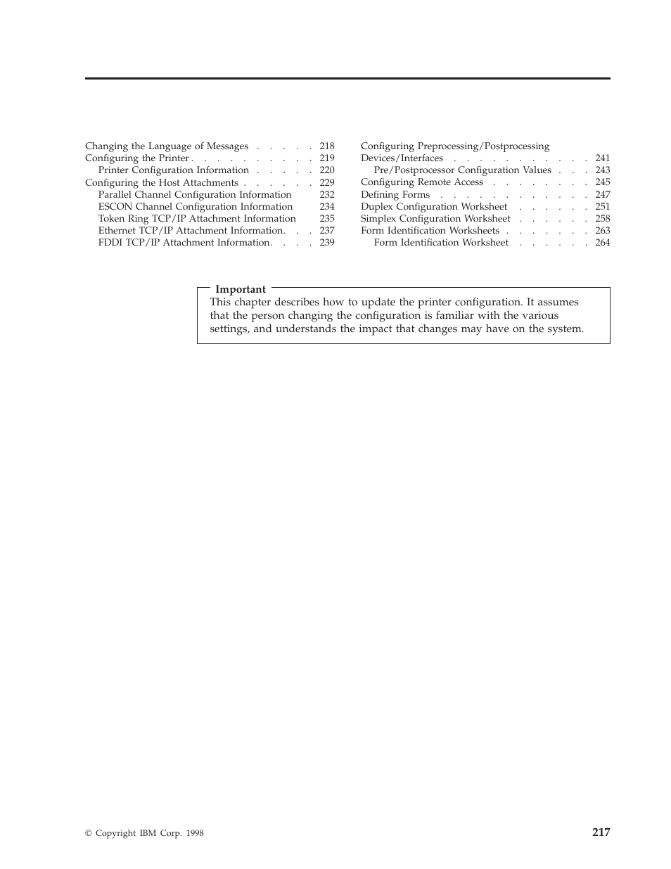 Chapter 8. configuring the system, Chapter 8. configuring the | IBM INFO PRINT 3000 User Manual | Page 249 / 346