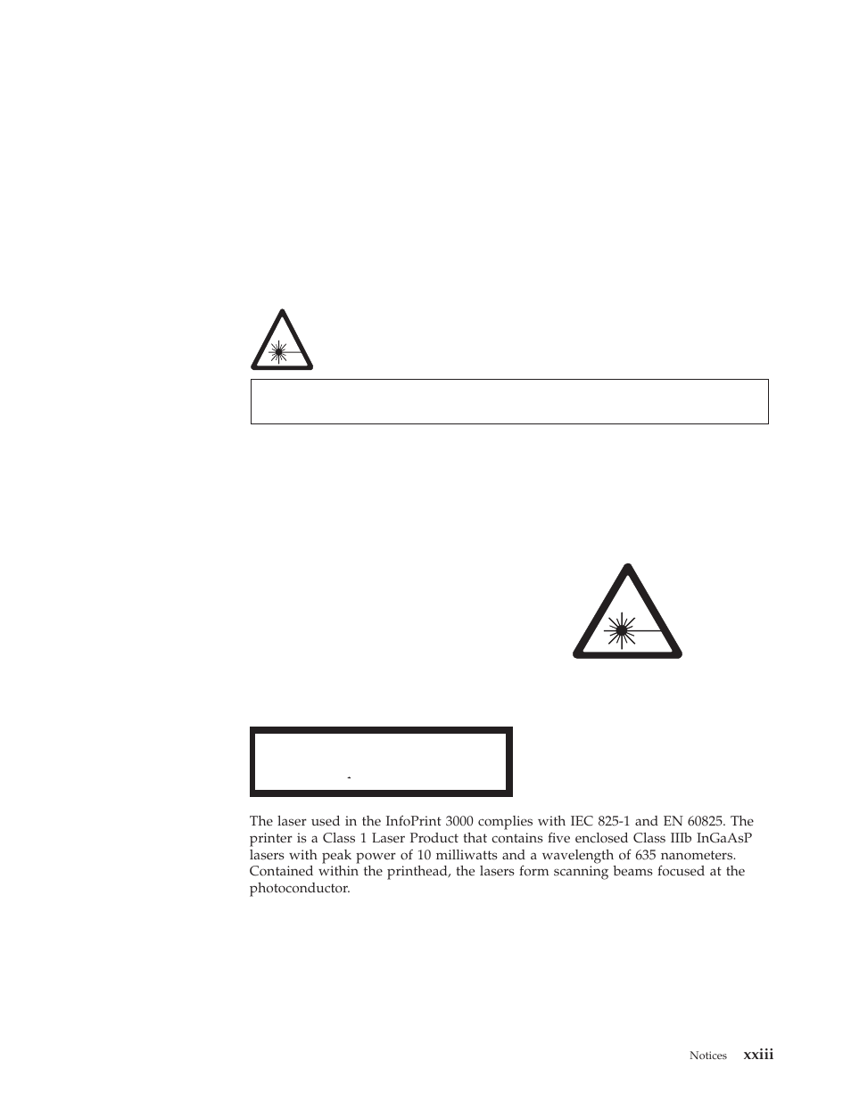 Laser safety | IBM INFO PRINT 3000 User Manual | Page 25 / 346