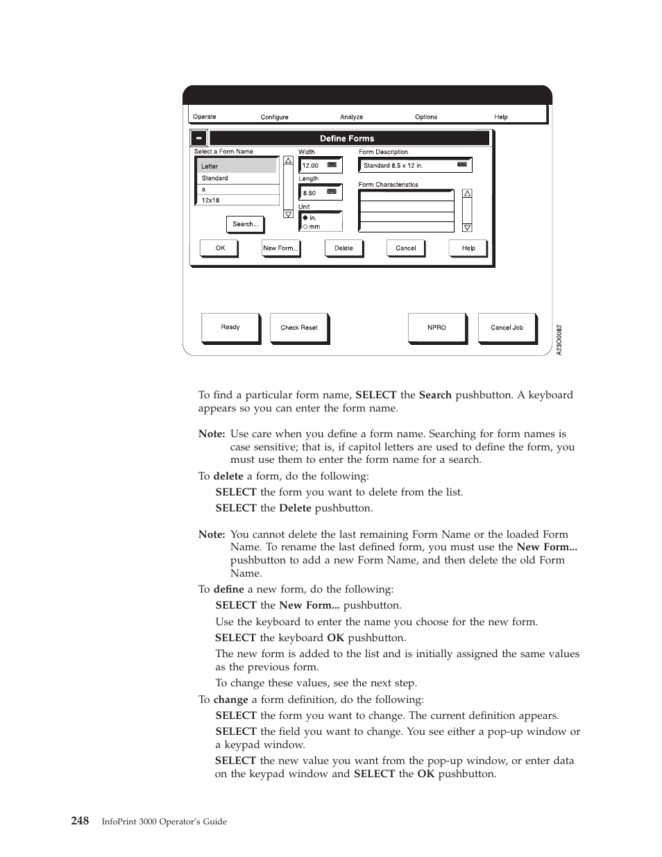 Define forms window - duplex mode | IBM INFO PRINT 3000 User Manual | Page 280 / 346