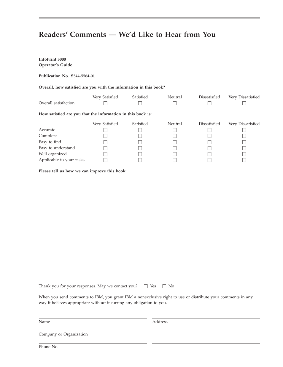 Readers’ comments — we’d like to hear from you | IBM INFO PRINT 3000 User Manual | Page 343 / 346