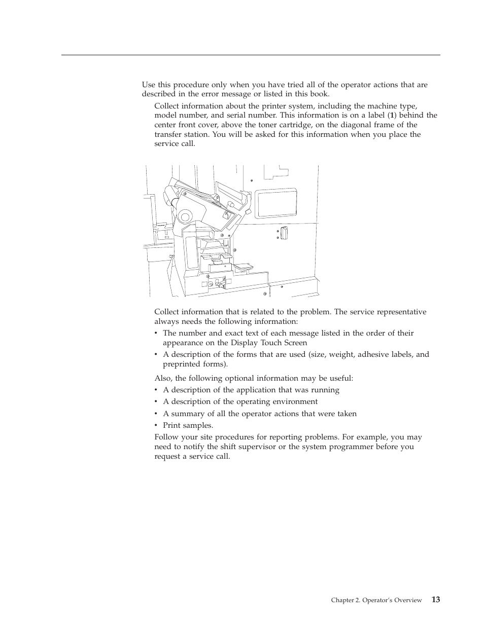 Service call procedure | IBM INFO PRINT 3000 User Manual | Page 45 / 346