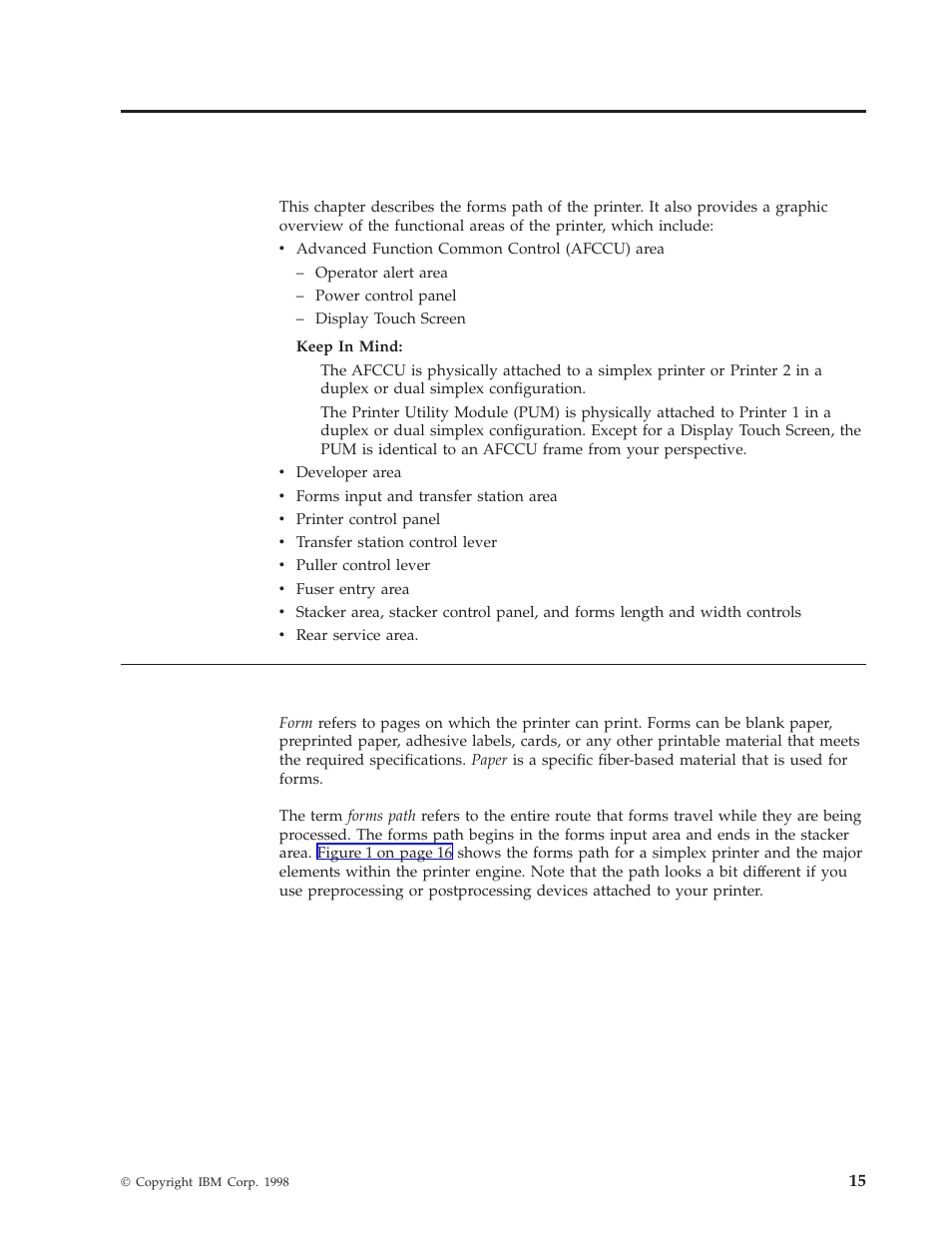 Chapter 3. functional areas, Forms and the forms path | IBM INFO PRINT 3000 User Manual | Page 47 / 346