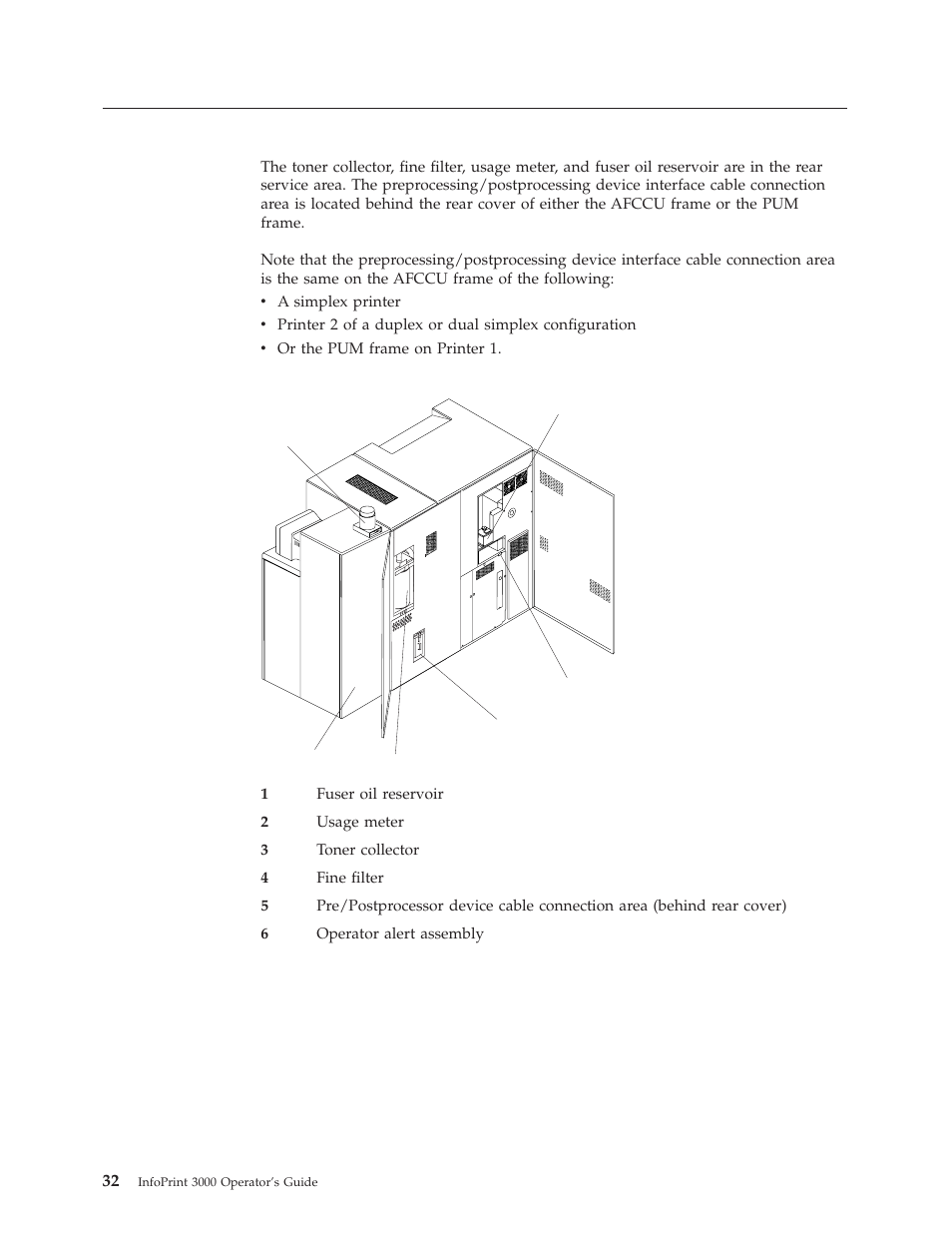 Rear service area | IBM INFO PRINT 3000 User Manual | Page 64 / 346