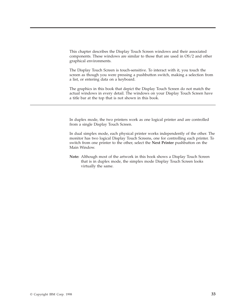 Chapter 4. using the display touch screen | IBM INFO PRINT 3000 User Manual | Page 65 / 346