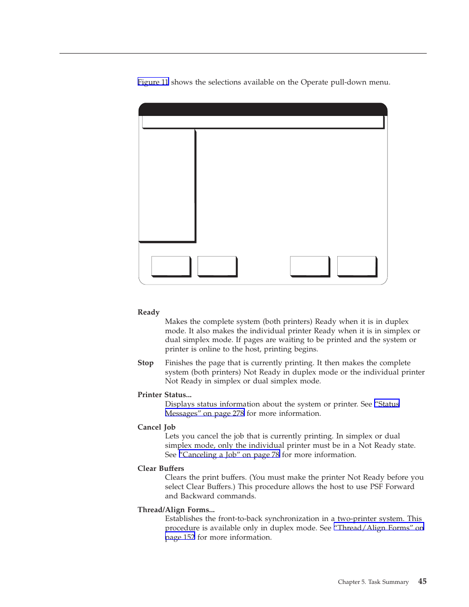 Operate pull-down menu | IBM INFO PRINT 3000 User Manual | Page 77 / 346