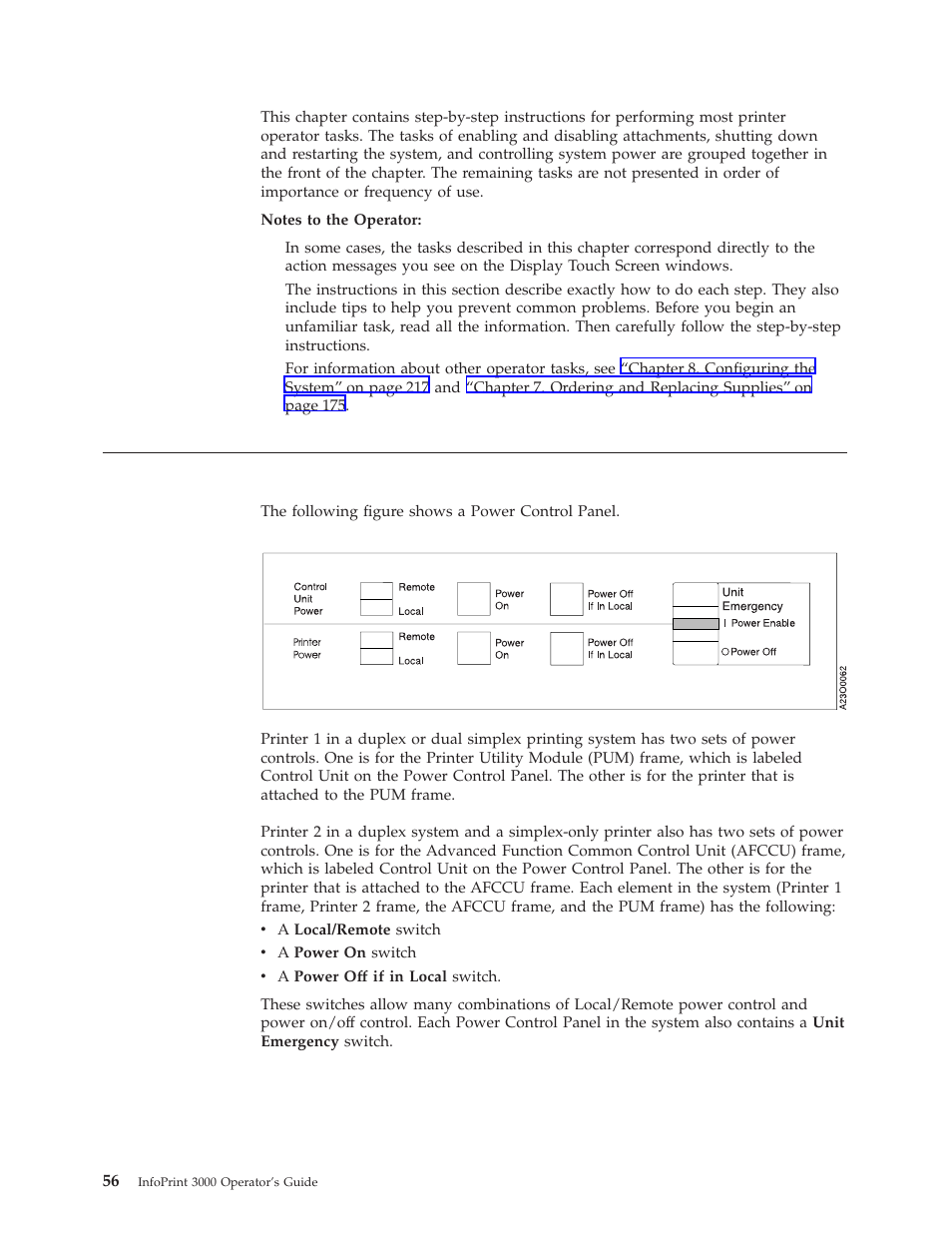 Controlling the system power | IBM INFO PRINT 3000 User Manual | Page 88 / 346