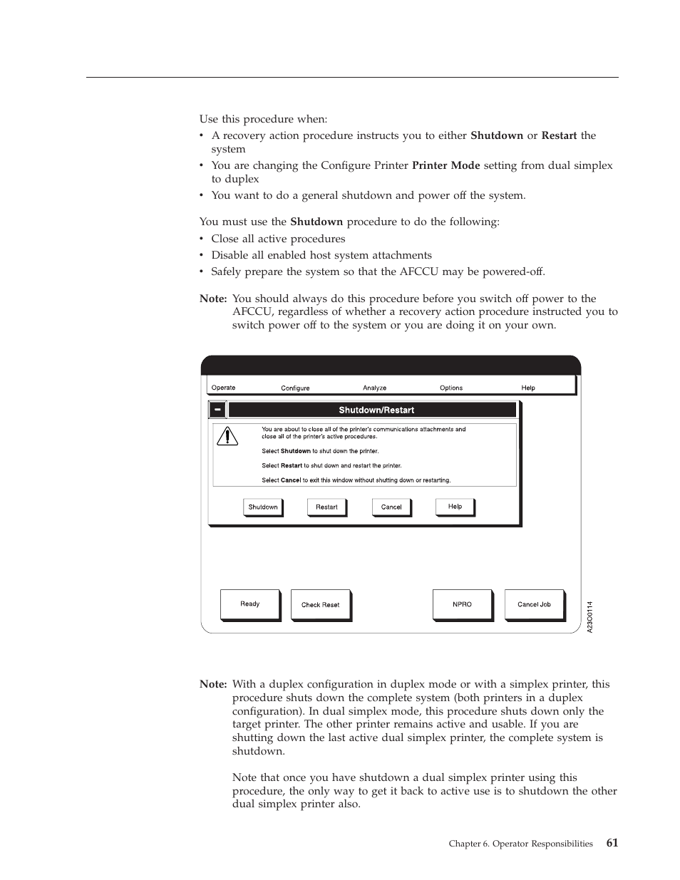 Shutting down and restarting the system, Shutting down the system | IBM INFO PRINT 3000 User Manual | Page 93 / 346