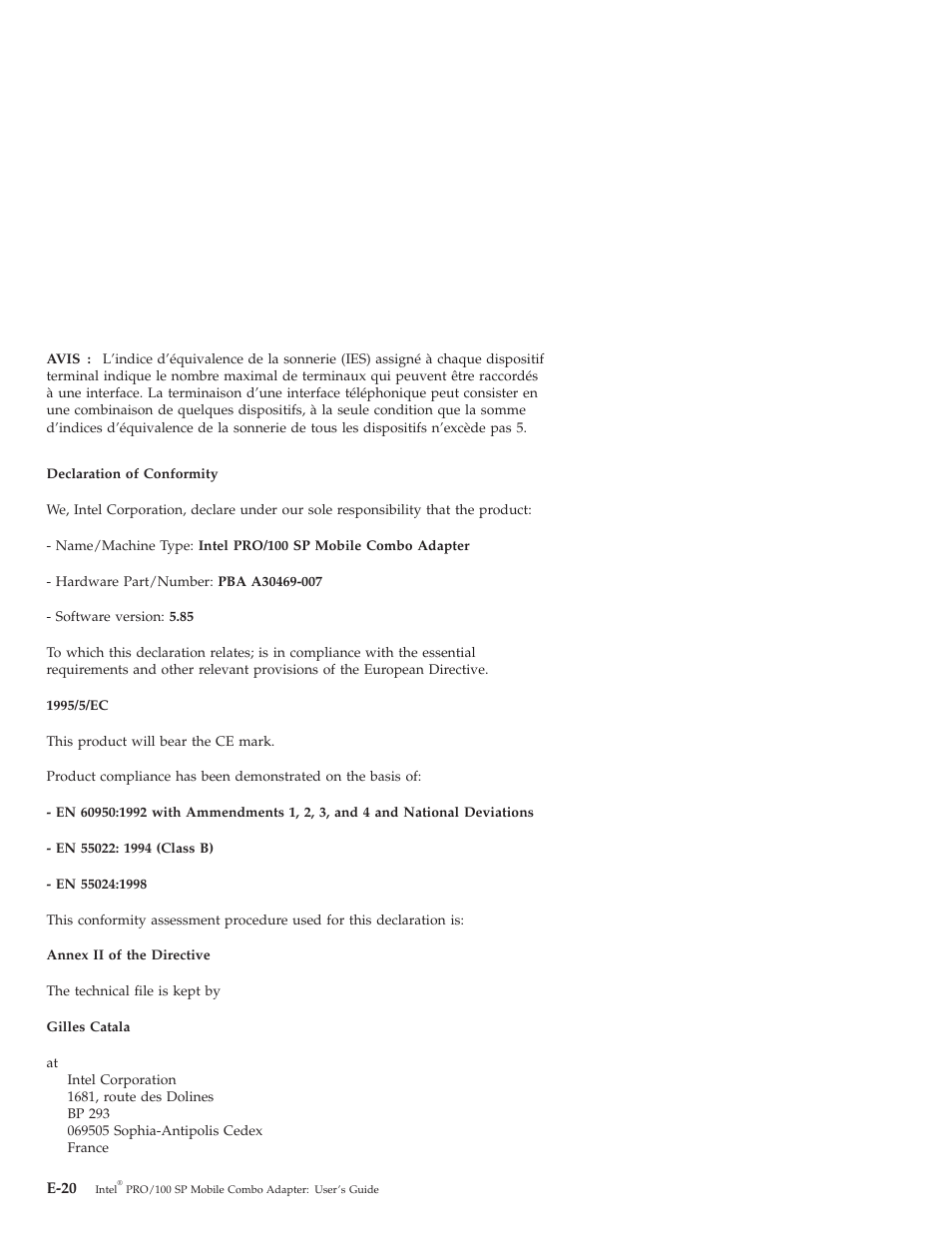 IBM MOBILE COMBO ADAPTER PRO/100 SP User Manual | Page 66 / 72