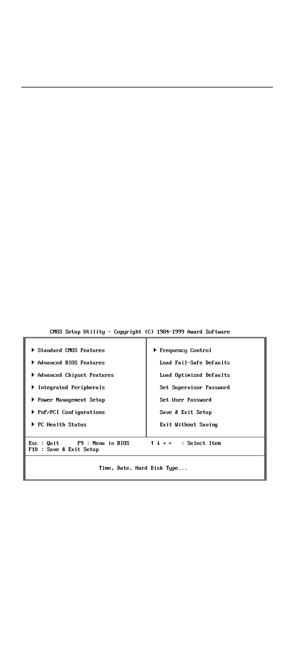 Bios setup utility, Working with the setup menus | IBM MICRO TOWER 2169 User Manual | Page 46 / 157