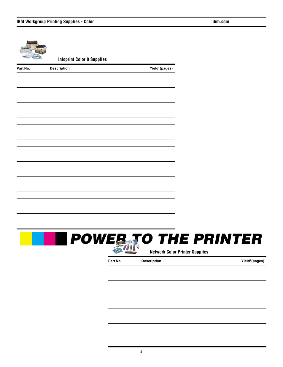 Power to the printer | IBM 6400 User Manual | Page 6 / 16