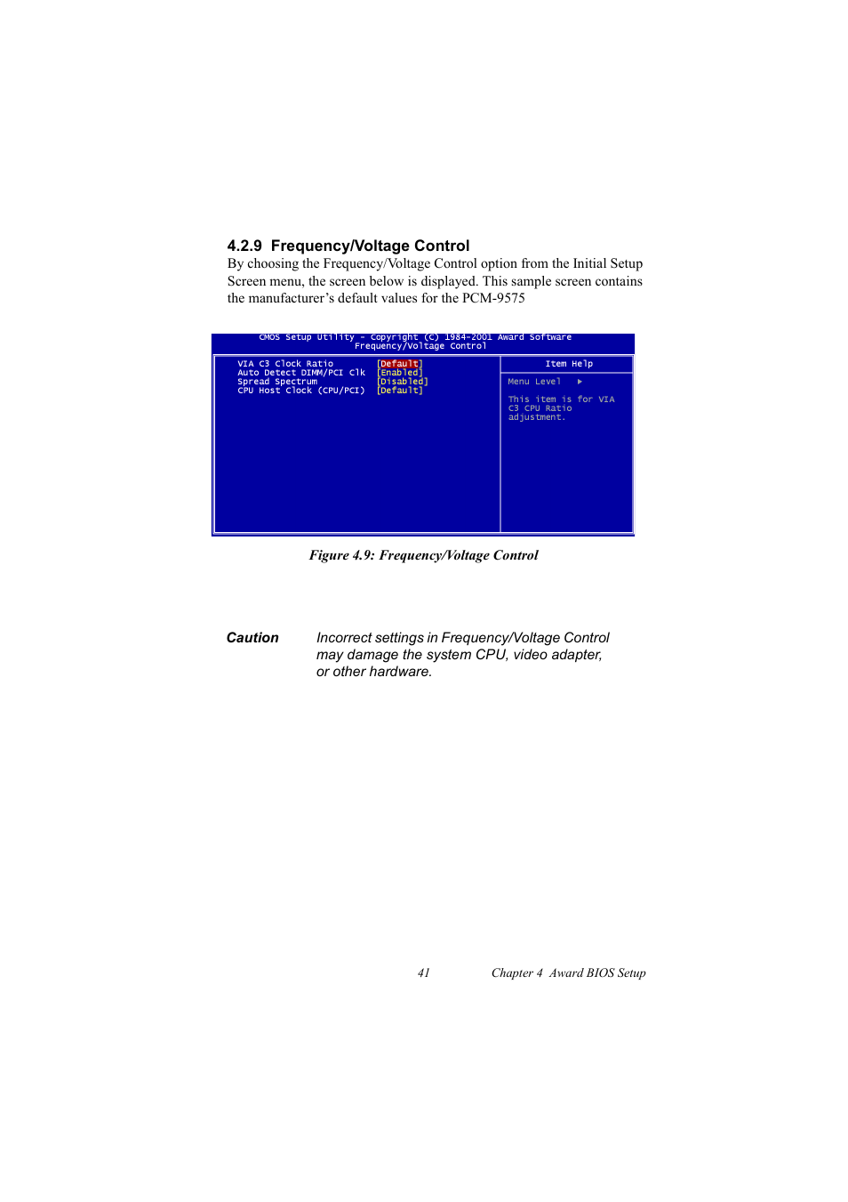 9 frequency/voltage control, Figure 4.9: frequency/voltage control | IBM 100/10 User Manual | Page 51 / 162