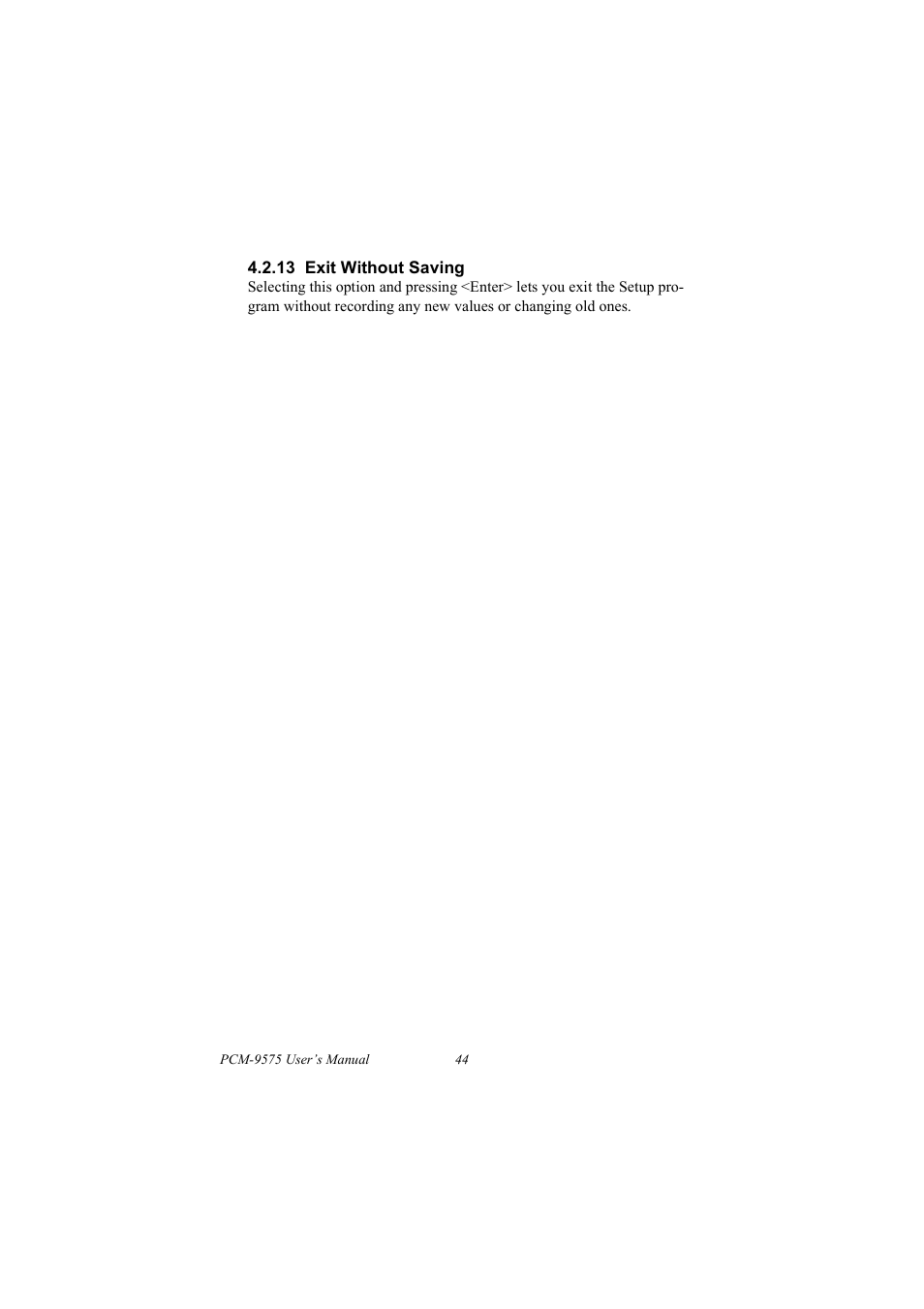 13 exit without saving, 13exit without saving | IBM 100/10 User Manual | Page 54 / 162