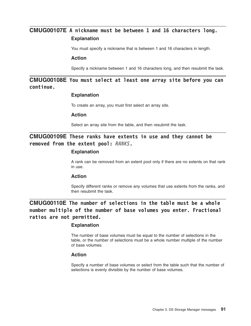 Nickname, Must, Between | Characters, Long, Select, Least, Array, Site, Before | IBM TOTAL STORAGE DS8000 User Manual | Page 111 / 374
