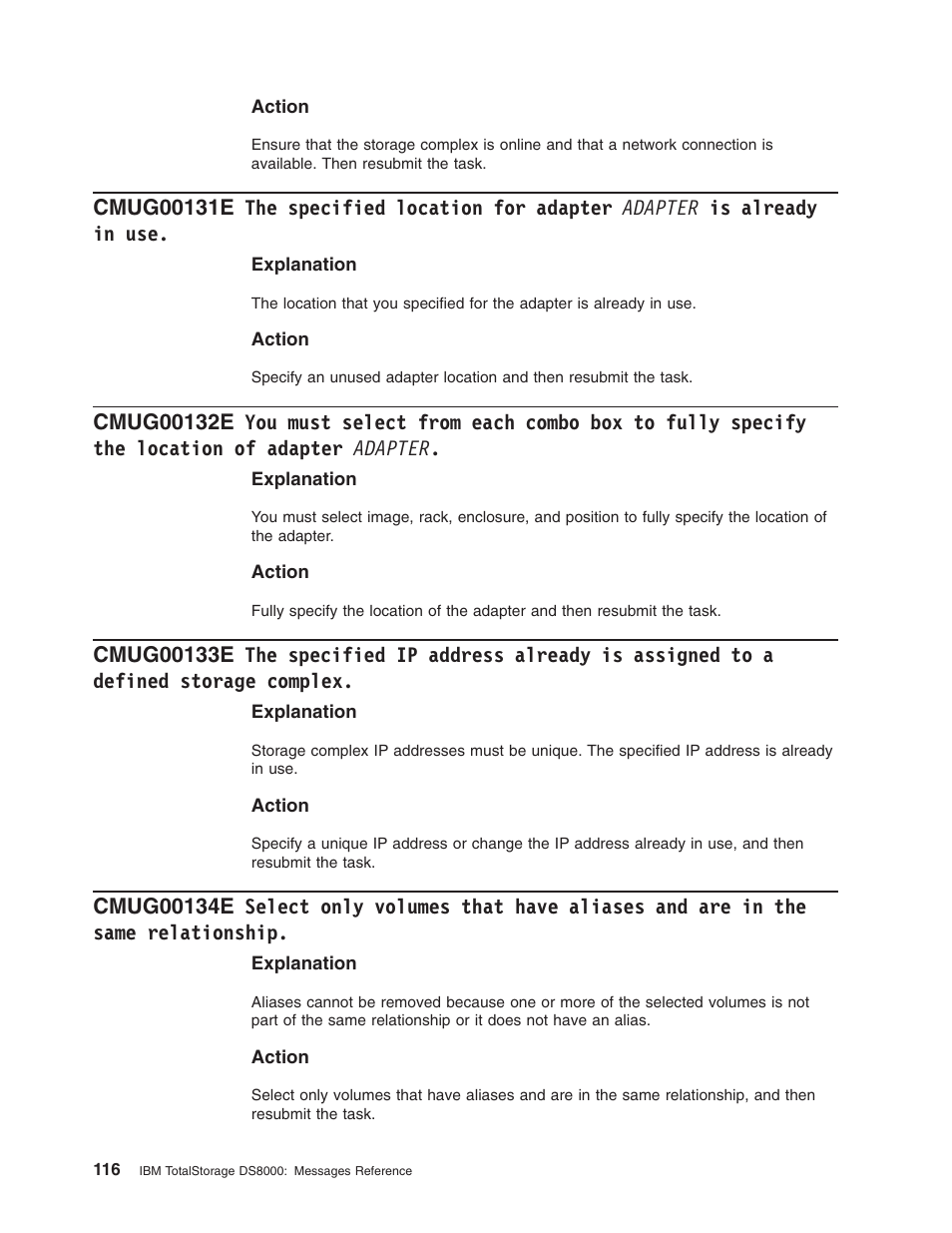 Specified, Location, Adapter | Already, Must, Select, From, Each, Combo, Fully | IBM TOTAL STORAGE DS8000 User Manual | Page 136 / 374