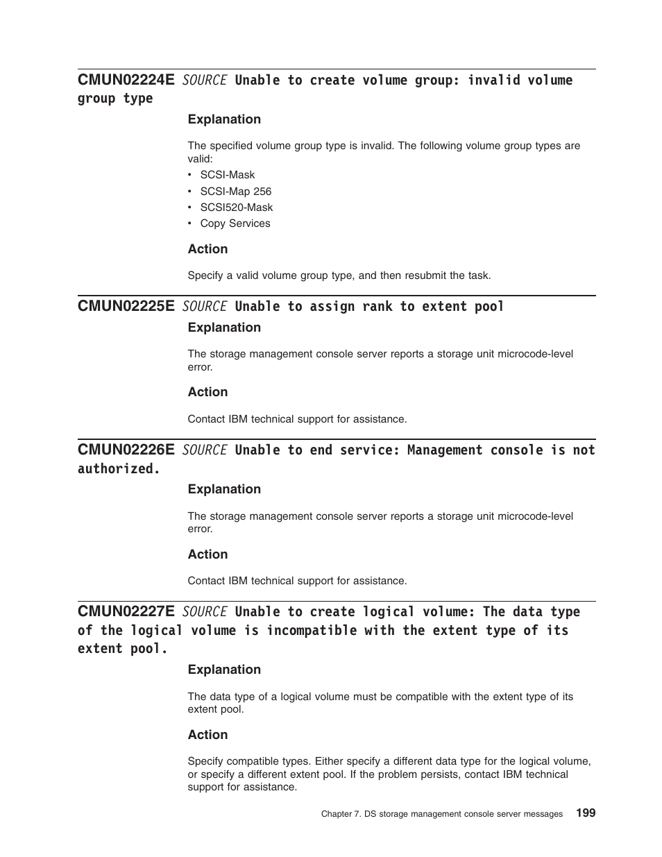 Source, Unable, Create | Volume, Group, Invalid, Type, Assign, Rank, Extent | IBM TOTAL STORAGE DS8000 User Manual | Page 219 / 374