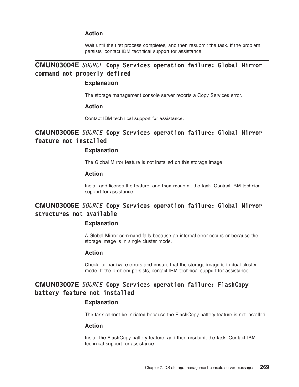 Source, Copy, Services | Operation, Failure, Global, Mirror, Command, Properly, Defined | IBM TOTAL STORAGE DS8000 User Manual | Page 289 / 374