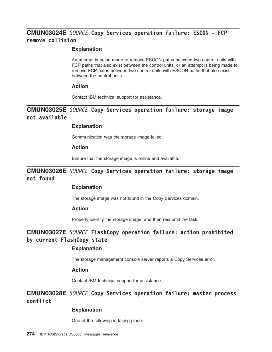 Source, Copy, Services | Operation, Failure, Escon, Remove, Collision, Storage, Image | IBM TOTAL STORAGE DS8000 User Manual | Page 294 / 374