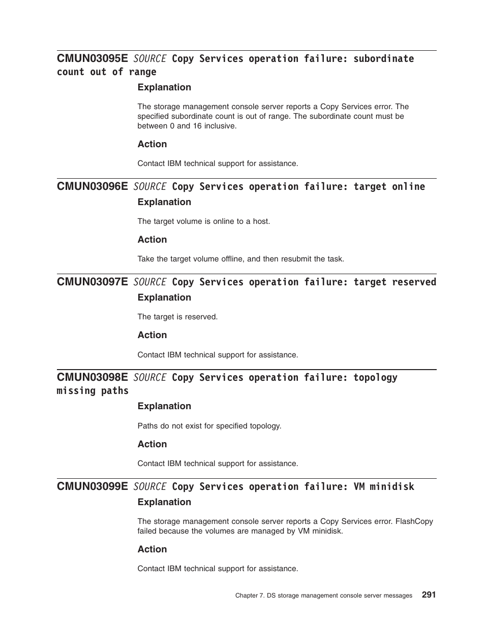 Source, Copy, Services | Operation, Failure, Subordinate, Count, Range, Target, Online | IBM TOTAL STORAGE DS8000 User Manual | Page 311 / 374