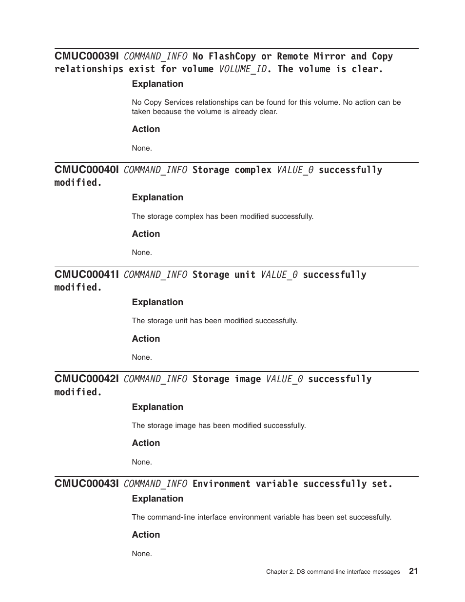 Command_info, Flashcopy, Remote | Mirror, Copy, Relationships, Exist, Volume, Volume_id, Clear | IBM TOTAL STORAGE DS8000 User Manual | Page 41 / 374