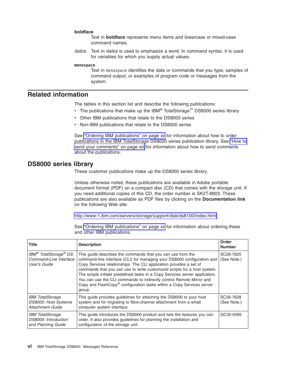 Related information, Ds8000 series library, Related | Information, Ds8000, Series, Library | IBM TOTAL STORAGE DS8000 User Manual | Page 8 / 374