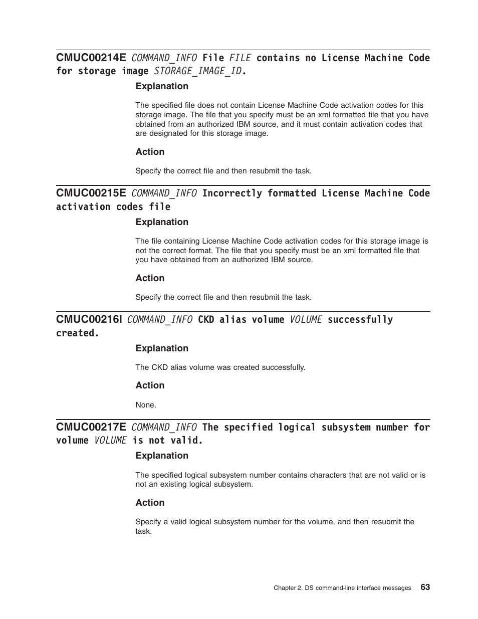 Command_info, File, Contains | License, Machine, Code, Storage, Image, Storage_image_id, Incorrectly | IBM TOTAL STORAGE DS8000 User Manual | Page 83 / 374
