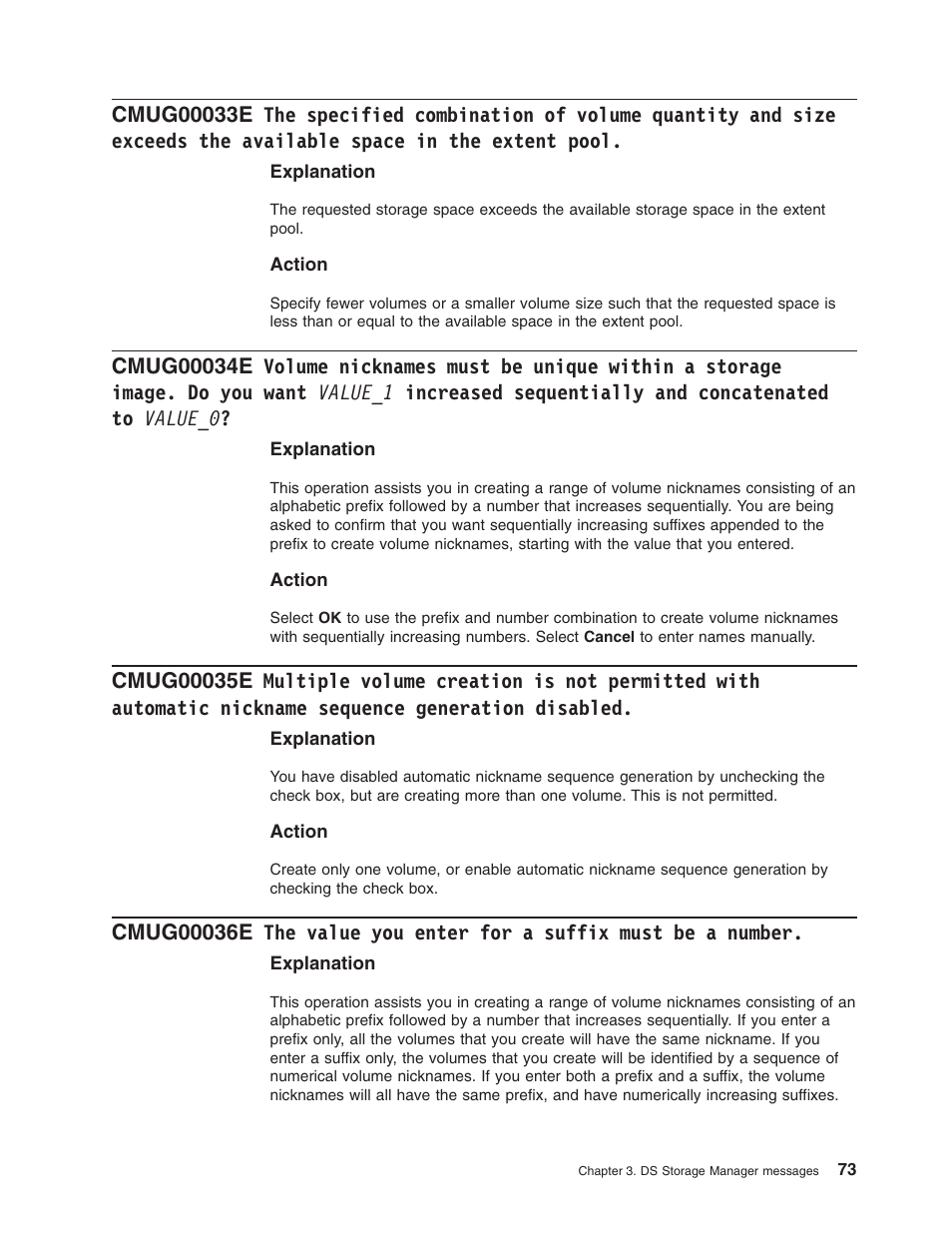 Specified, Combination, Volume | Quantity, Size, Exceeds, Available, Space, Extent, Pool | IBM TOTAL STORAGE DS8000 User Manual | Page 93 / 374
