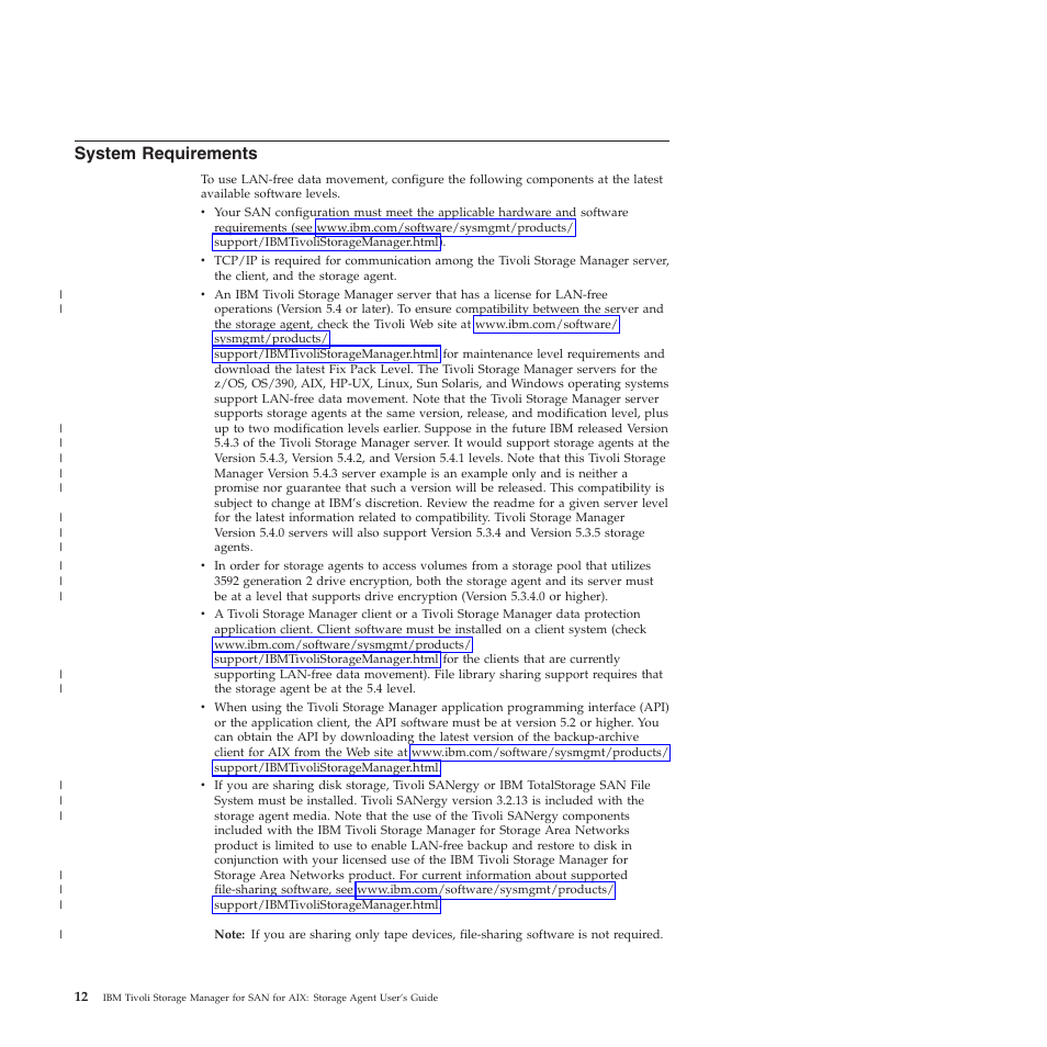 System requirements, System, Requirements | IBM TIVOLI SC32-0129-00 User Manual | Page 30 / 82