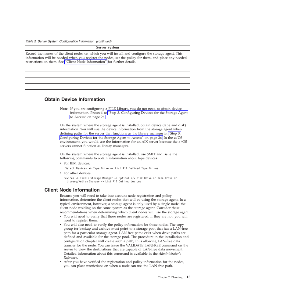 Obtain device information, Client node information, Obtain | Device, Information, Client, Node | IBM TIVOLI SC32-0129-00 User Manual | Page 33 / 82