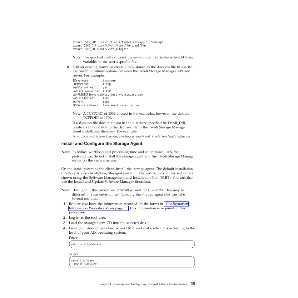 Install and configure the storage agent | IBM TIVOLI SC32-0129-00 User Manual | Page 53 / 82