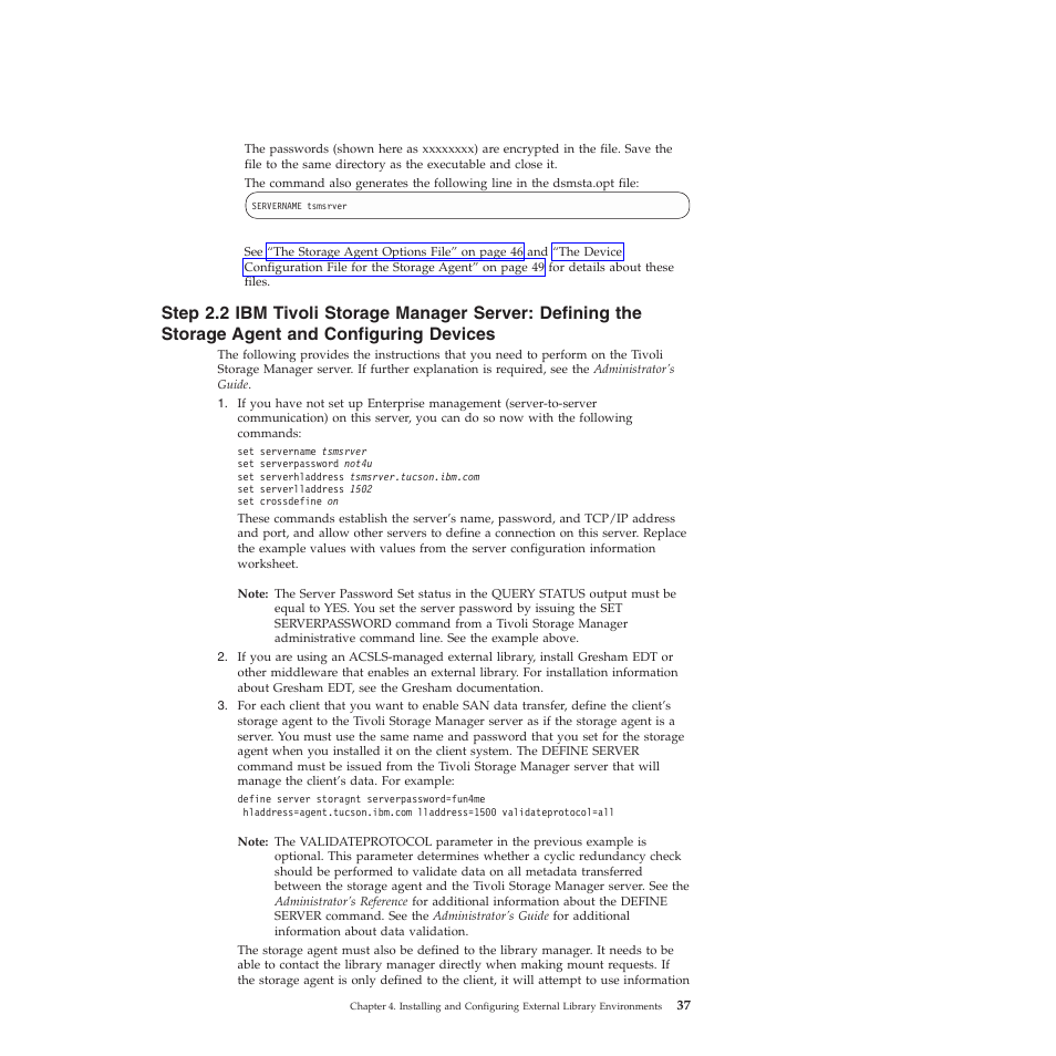 Step, Tivoli, Storage | Manager, Server, Defining, Agent, Configuring, Devices | IBM TIVOLI SC32-0129-00 User Manual | Page 55 / 82