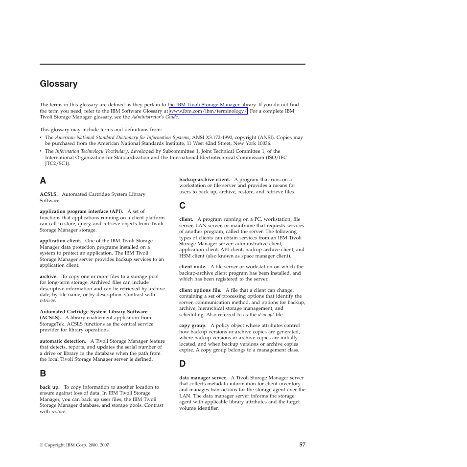 Glossary | IBM TIVOLI SC32-0129-00 User Manual | Page 75 / 82