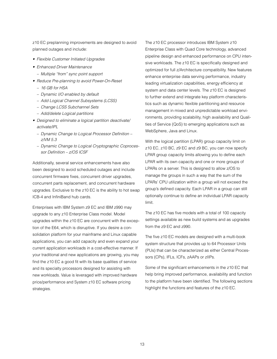 IBM Z10 EC User Manual | Page 13 / 67