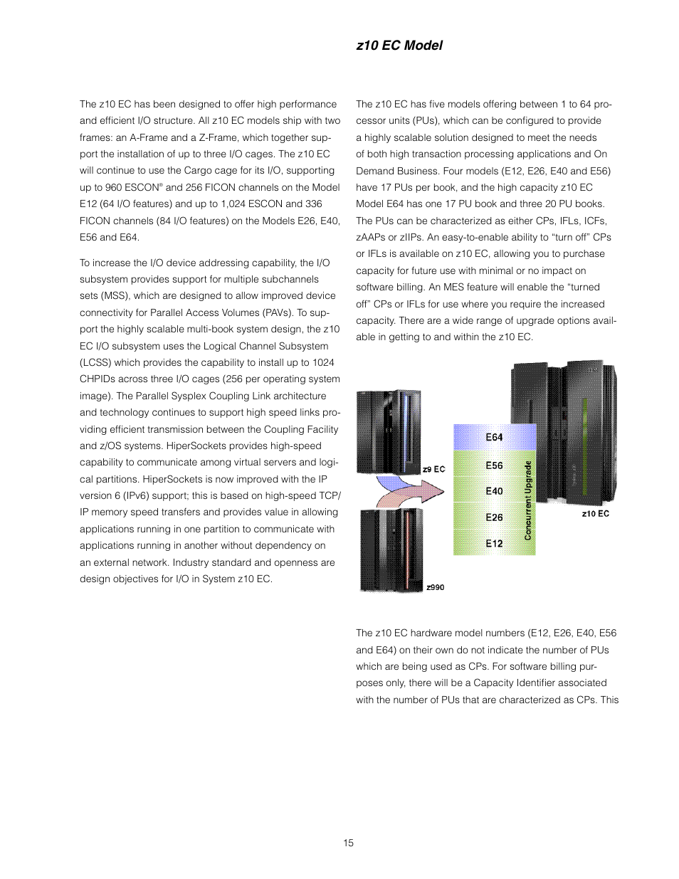 Z10 ec model | IBM Z10 EC User Manual | Page 15 / 67