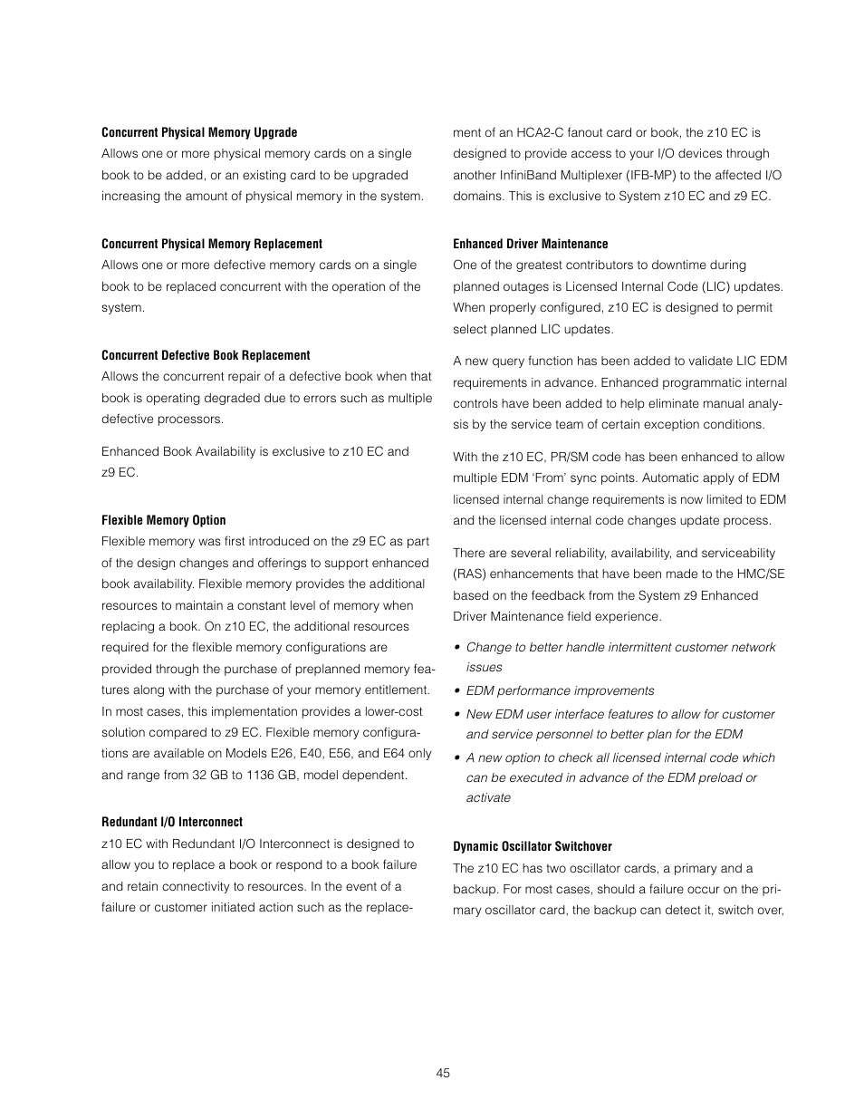 IBM Z10 EC User Manual | Page 45 / 67