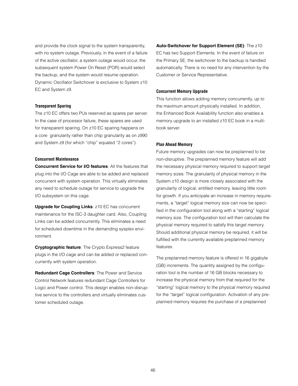 IBM Z10 EC User Manual | Page 46 / 67