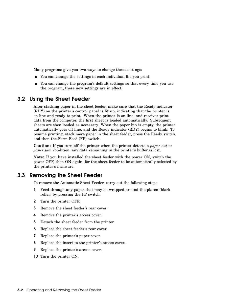 2 using the sheet feeder, 3 removing the sheet feeder | IBM LA75P User Manual | Page 22 / 30