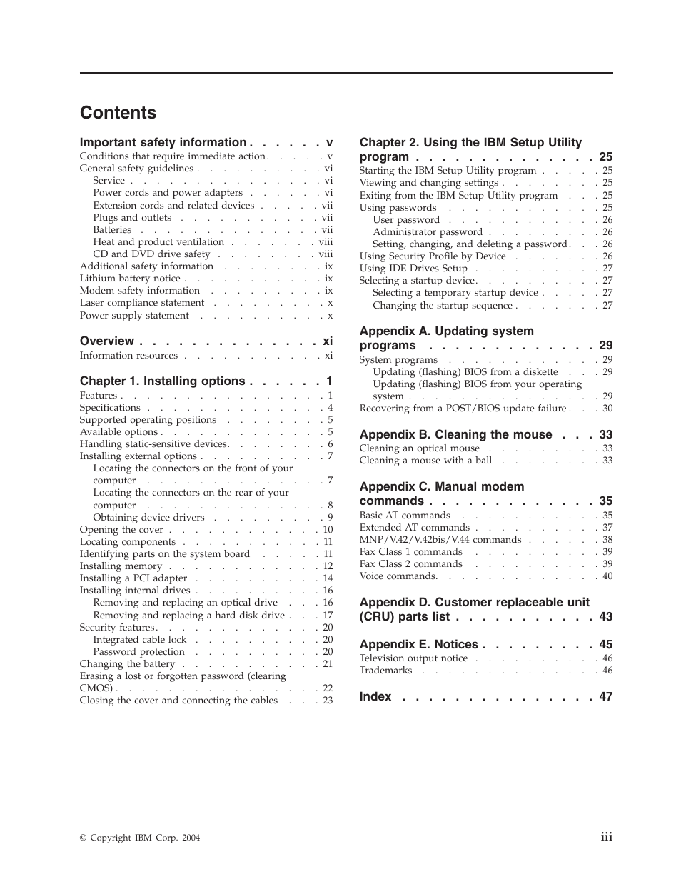 IBM THINKCENTRE 8086 User Manual | Page 5 / 64