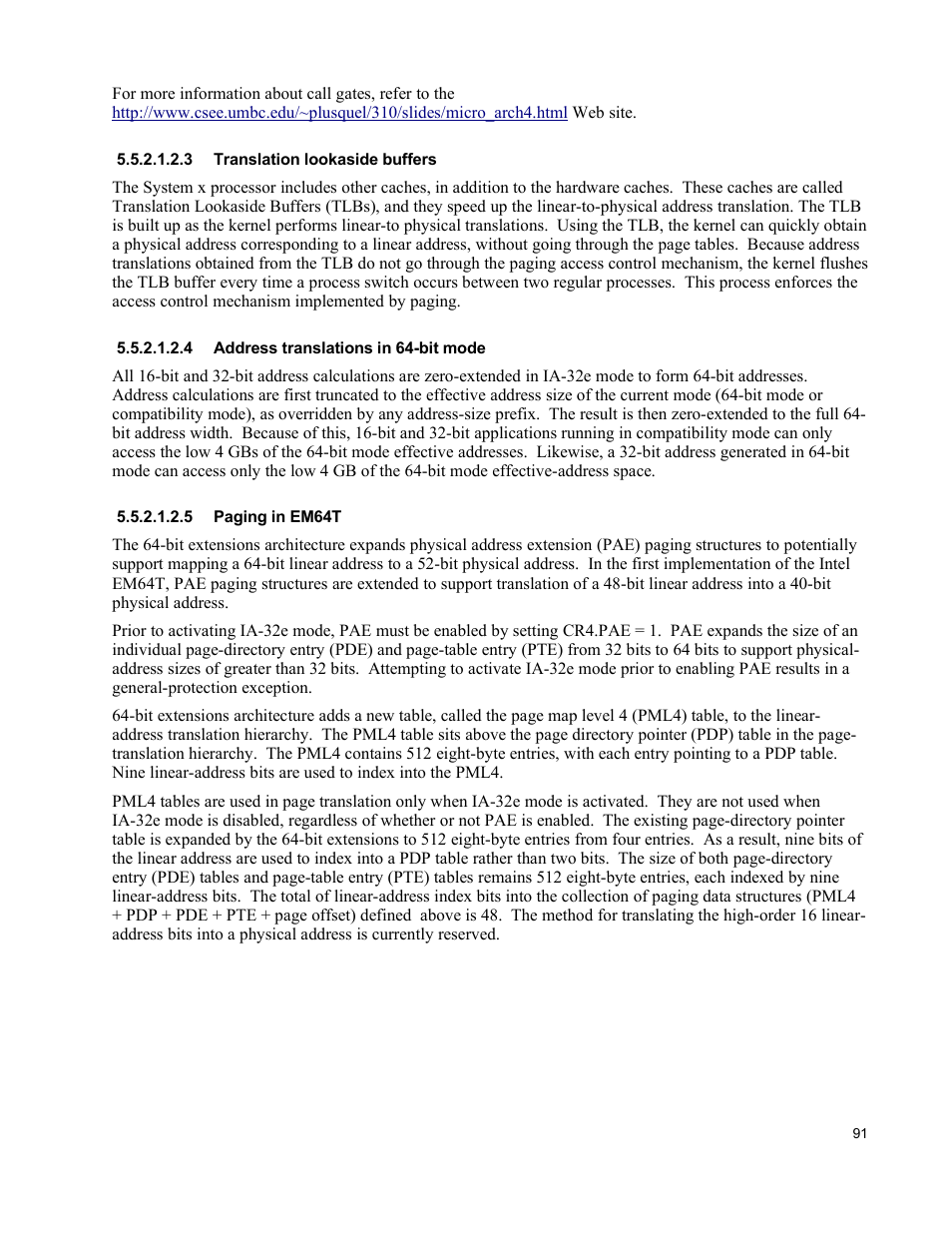 3 translation lookaside buffers, 4 address translations in 64-bit mode, 5 paging in em64t | IBM Novell 10 SP1 EAL4 User Manual | Page 103 / 246