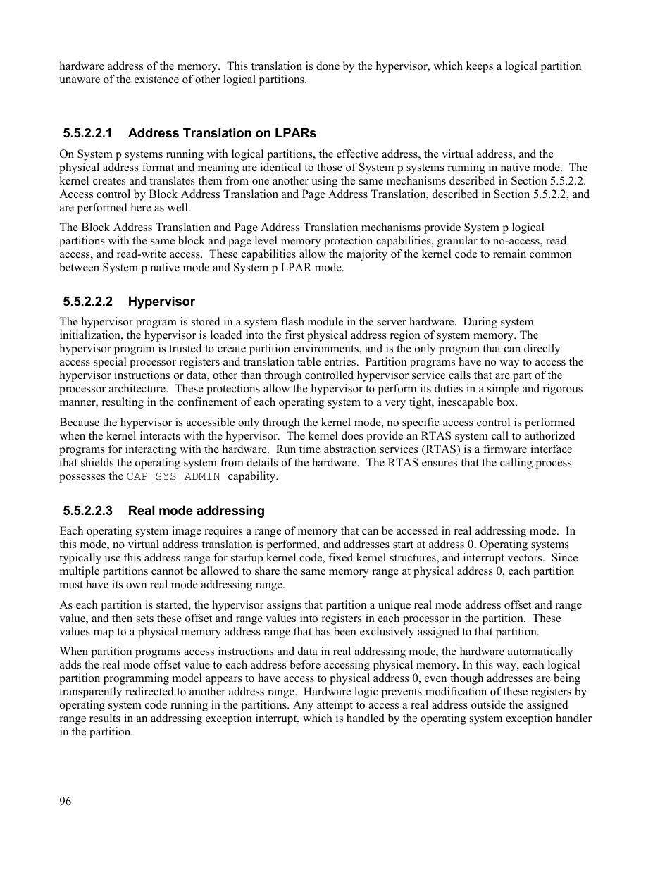 1 address translation on lpars, 2 hypervisor, 3 real mode addressing | IBM Novell 10 SP1 EAL4 User Manual | Page 108 / 246