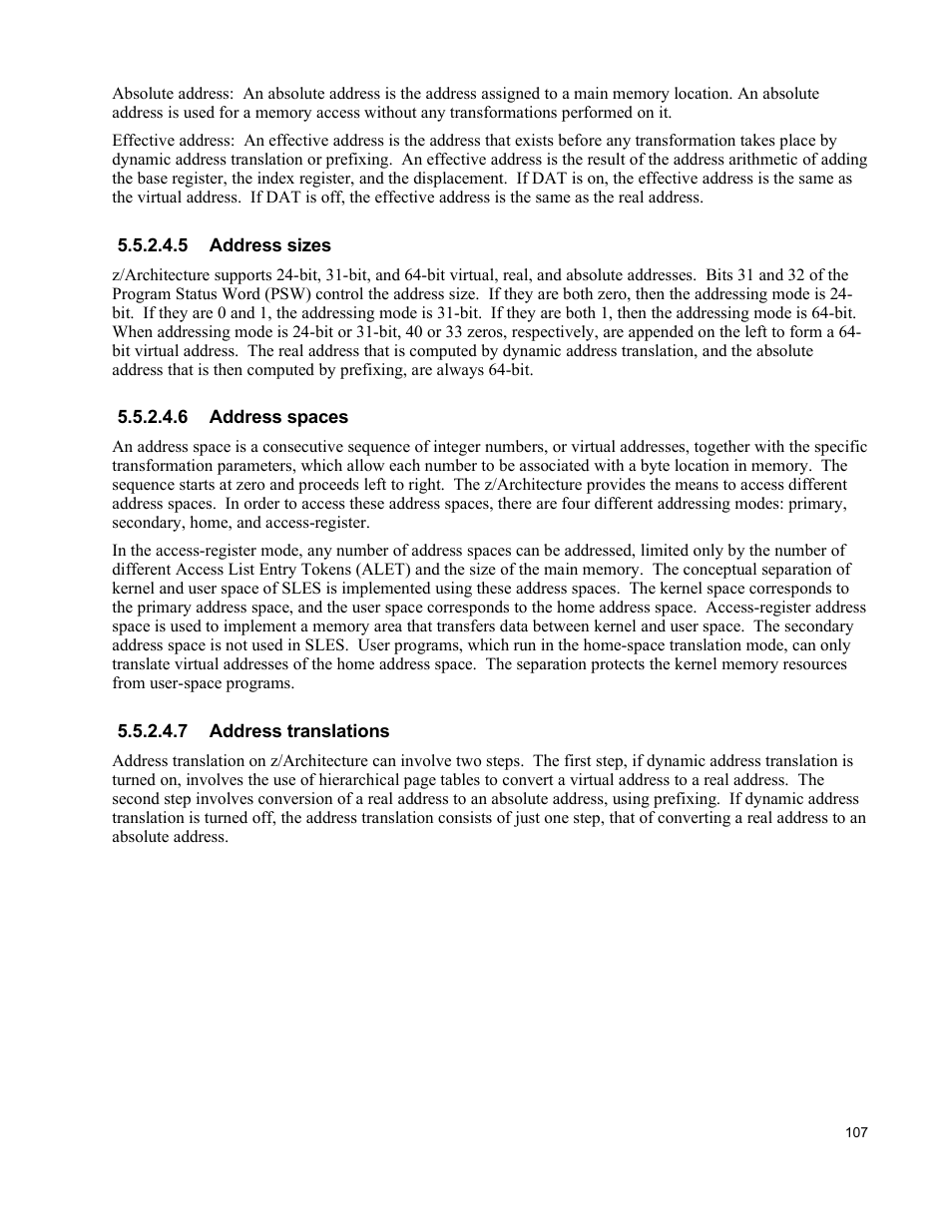 5 address sizes, 6 address spaces, 7 address translations | IBM Novell 10 SP1 EAL4 User Manual | Page 119 / 246
