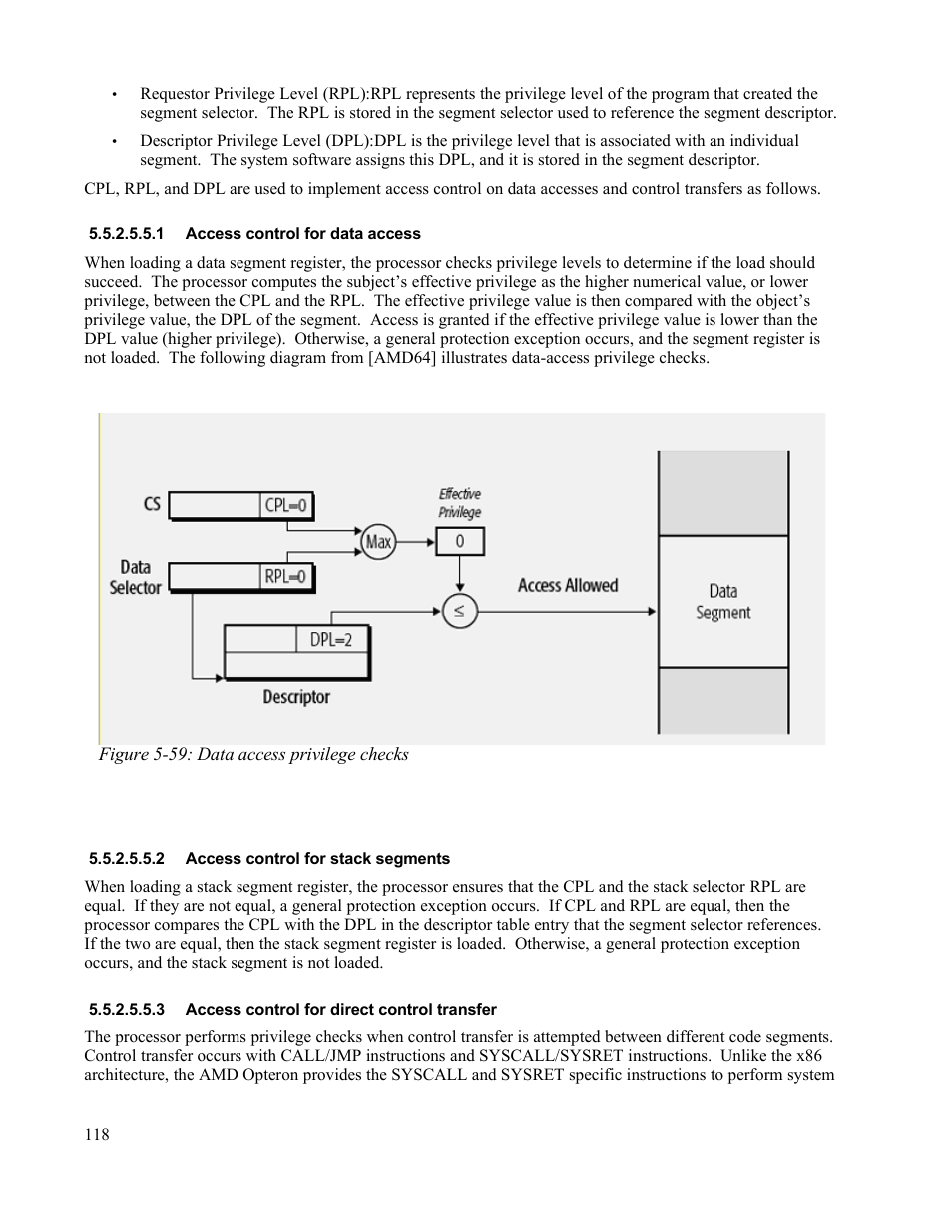 1 access control for data access, 2 access control for stack segments, 3 access control for direct control transfer | IBM Novell 10 SP1 EAL4 User Manual | Page 130 / 246