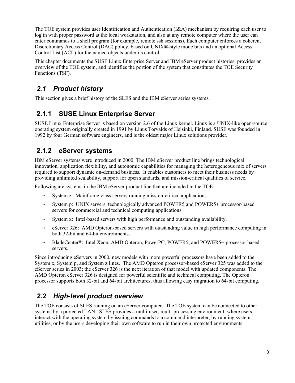 1 product history, 1 suse linux enterprise server, 2 eserver systems | 2 high-level product overview | IBM Novell 10 SP1 EAL4 User Manual | Page 15 / 246