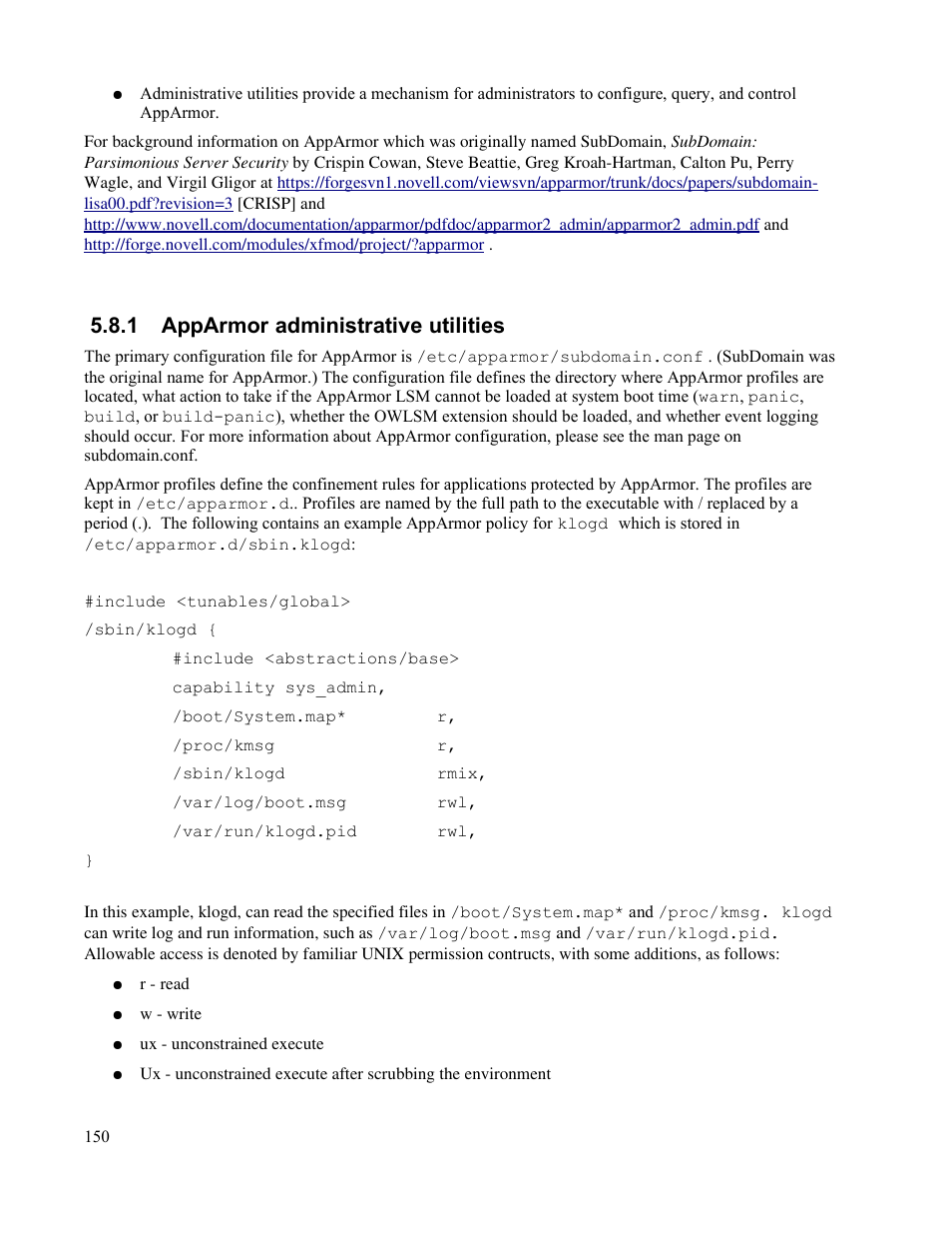 1 apparmor administrative utilities | IBM Novell 10 SP1 EAL4 User Manual | Page 162 / 246