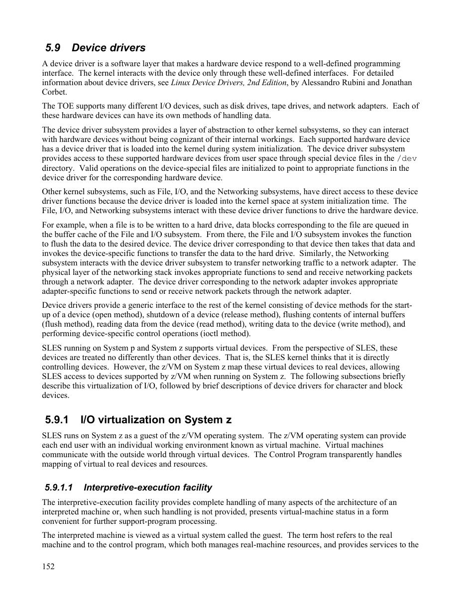 9 device drivers, 1 i/o virtualization on system z, 1 interpretive-execution facility | IBM Novell 10 SP1 EAL4 User Manual | Page 164 / 246