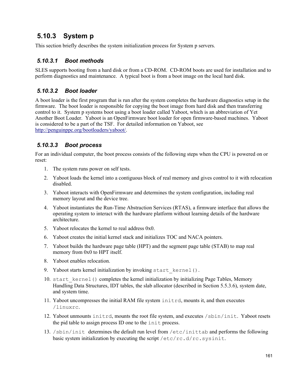 3 system p, 1 boot methods, 2 boot loader | 3 boot process | IBM Novell 10 SP1 EAL4 User Manual | Page 173 / 246