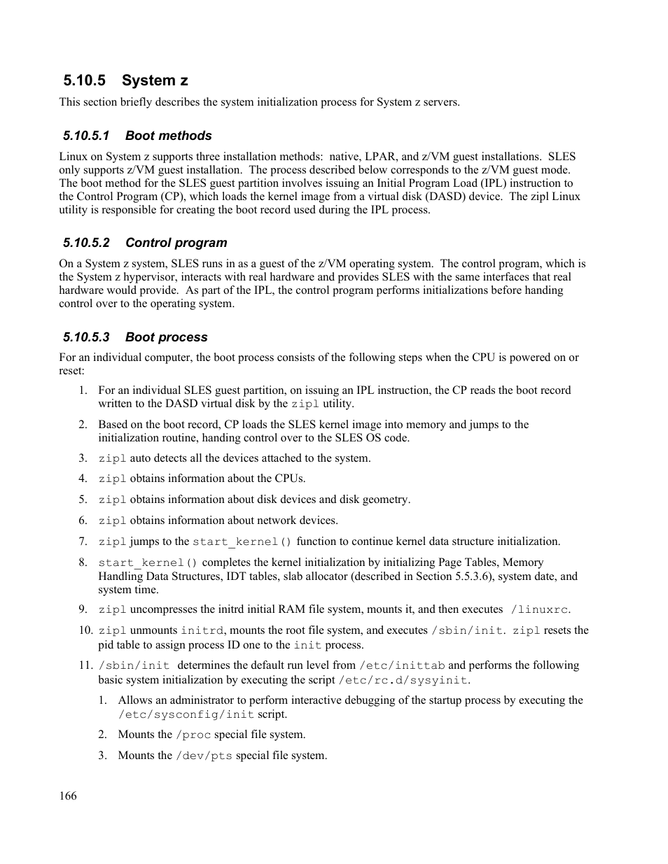 5 system z, 1 boot methods, 2 control program | 3 boot process | IBM Novell 10 SP1 EAL4 User Manual | Page 178 / 246