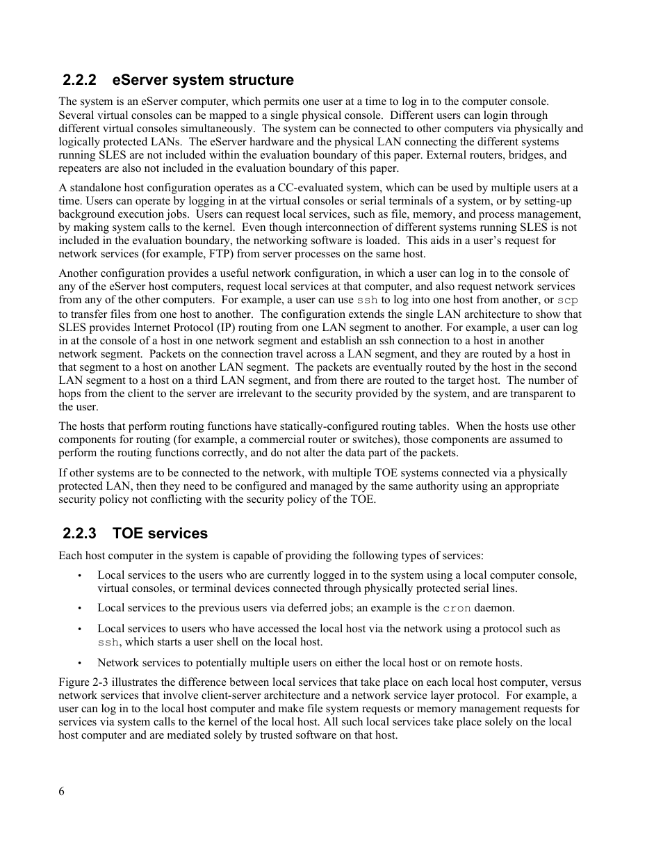 2 eserver system structure, 3 toe services | IBM Novell 10 SP1 EAL4 User Manual | Page 18 / 246