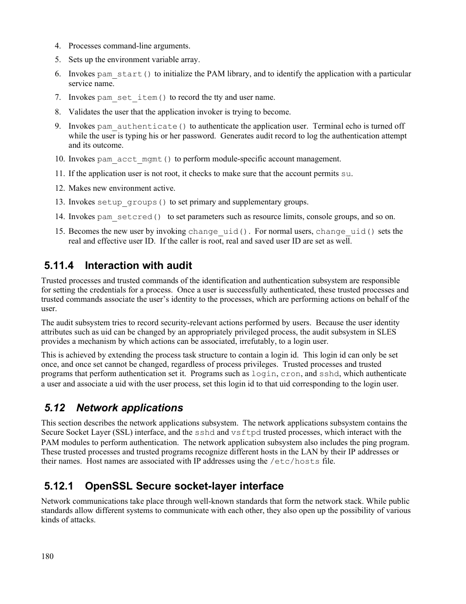 4 interaction with audit, 12 network applications, 1 openssl secure socket-layer interface | IBM Novell 10 SP1 EAL4 User Manual | Page 192 / 246