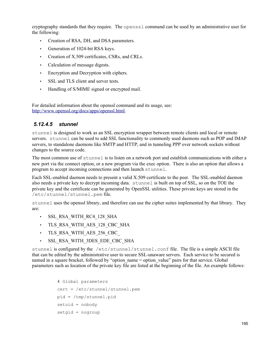 5 stunnel | IBM Novell 10 SP1 EAL4 User Manual | Page 207 / 246