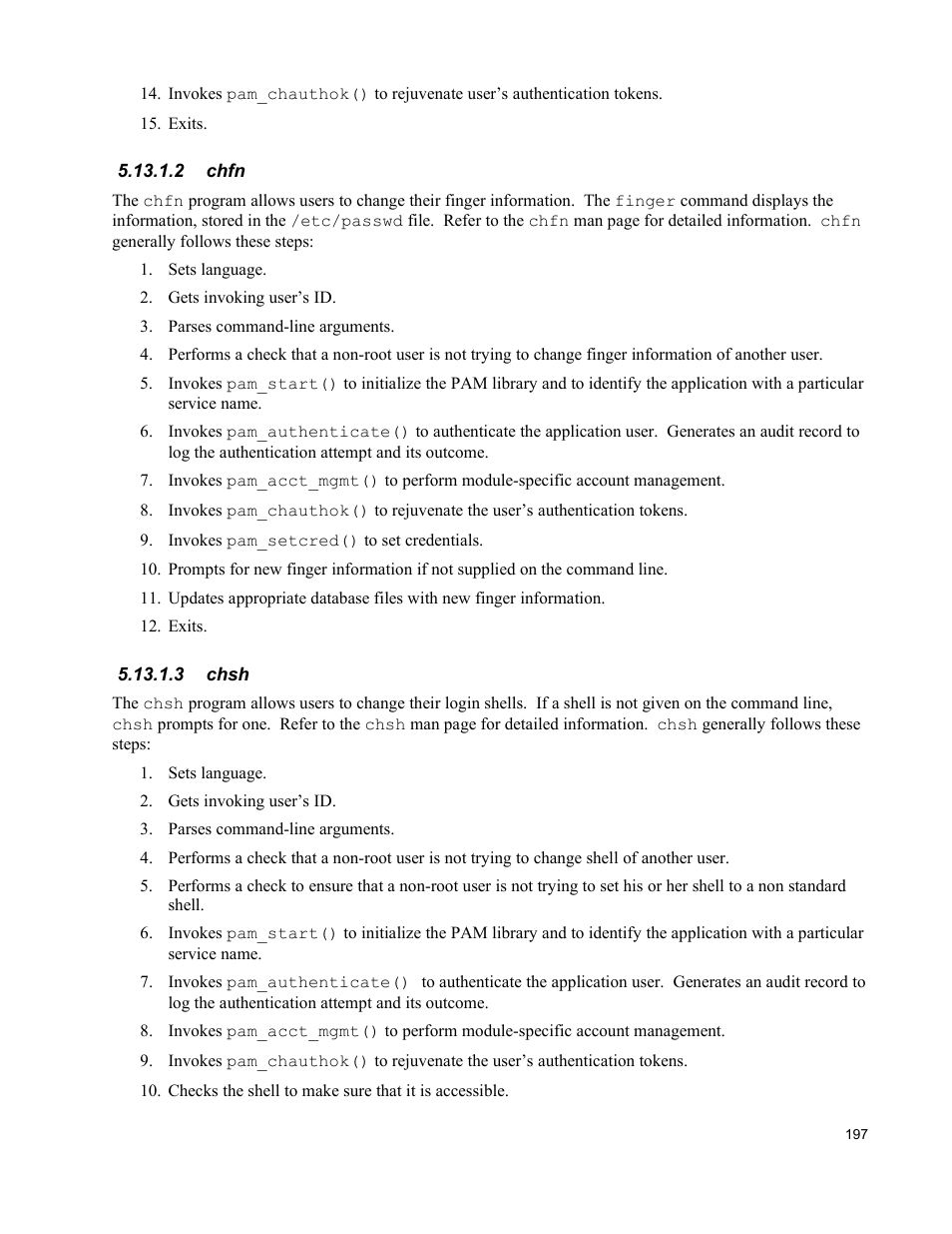 2 chfn, 3 chsh | IBM Novell 10 SP1 EAL4 User Manual | Page 209 / 246
